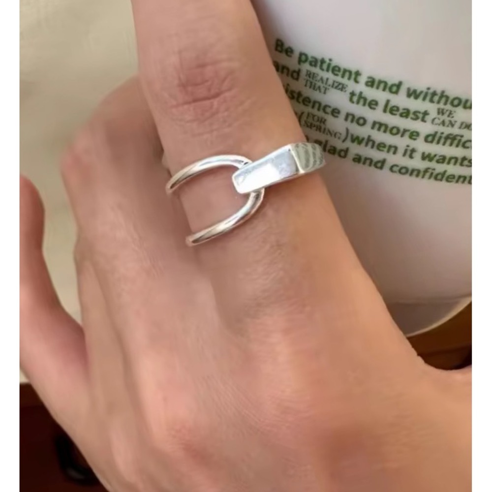 Geometric Minimalist Bar Ring | 925 Sterling Silver